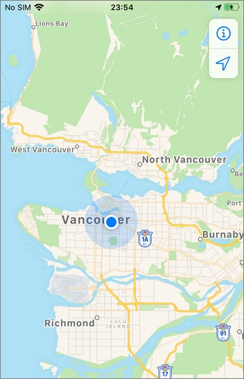 location display in iphone