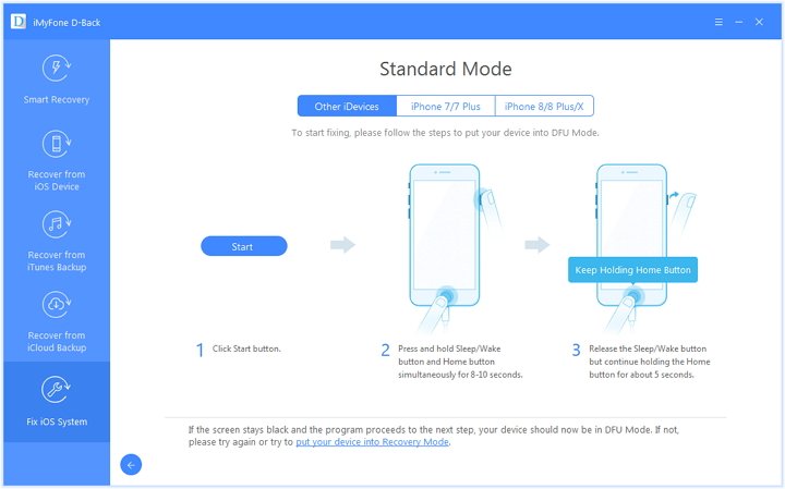 DFU mode under Standard mode