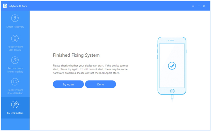 finished fixing iOS system