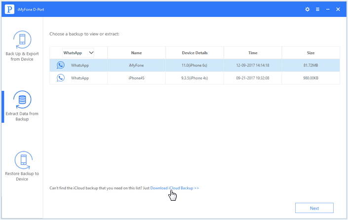 extract data from icloud backup