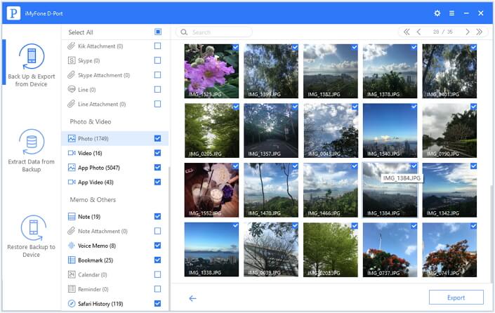 select the photos you want to transfer