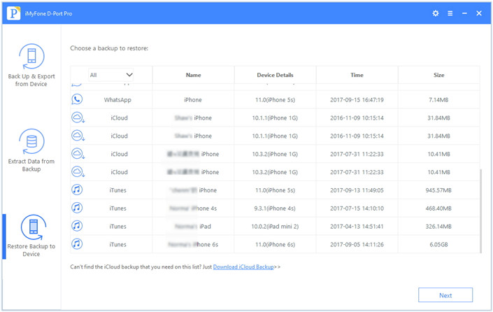 choose Download iCloud Backup