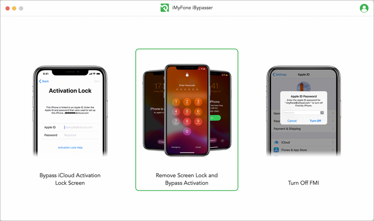 Select remove screen lock and bypass activation