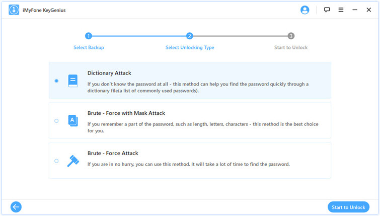 select unlocking method