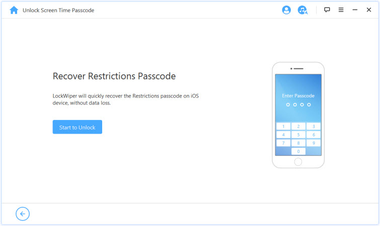 start to reset restriction passcode ipad