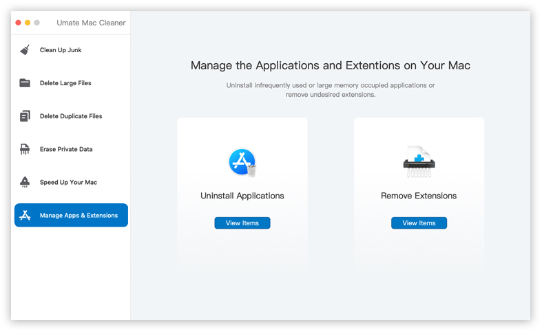 manage apps and extensions