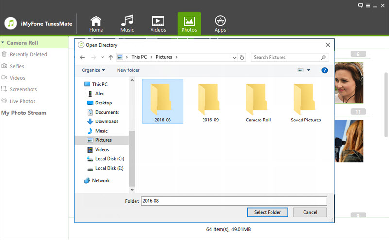 select folder