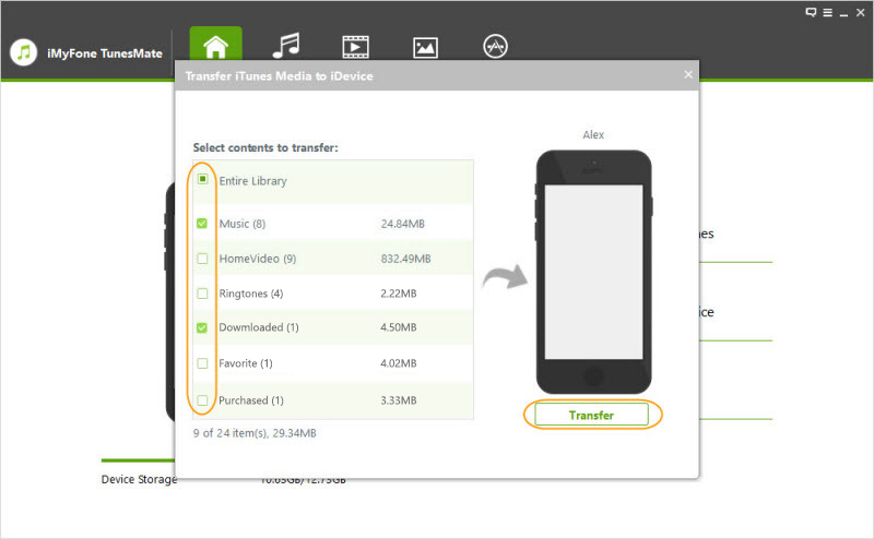 transfer itunes media to idevice 3