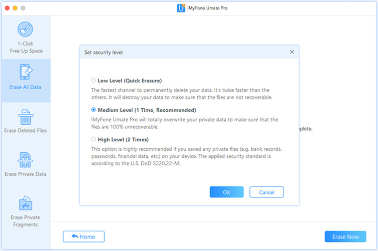 toggle the security level