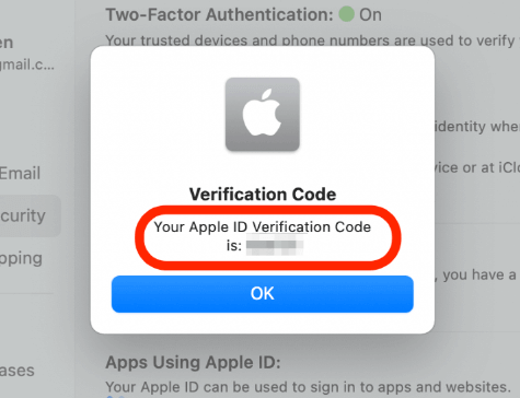 sisestage Apple ID kinnituskood