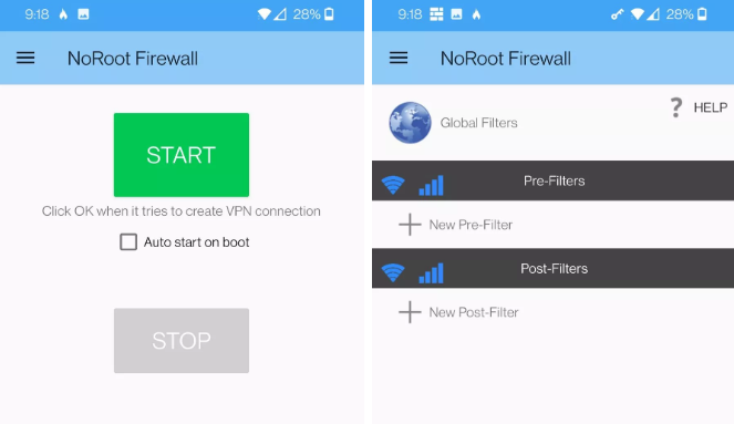block websites on android with firewall