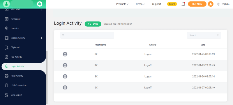 track login activity