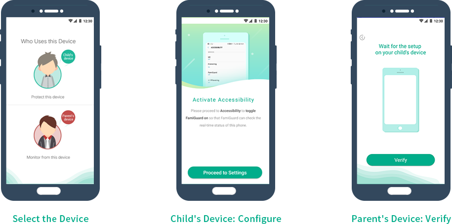 configure the app on your kid's device