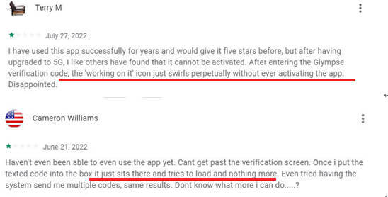 bad review of glmpse app