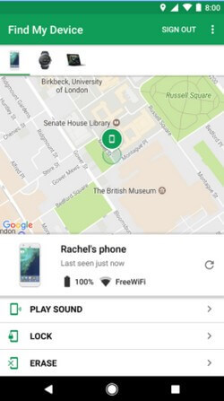 find lost device features of famisafe