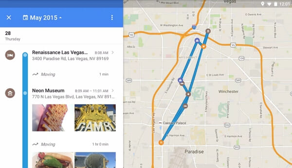 google map timeline view
