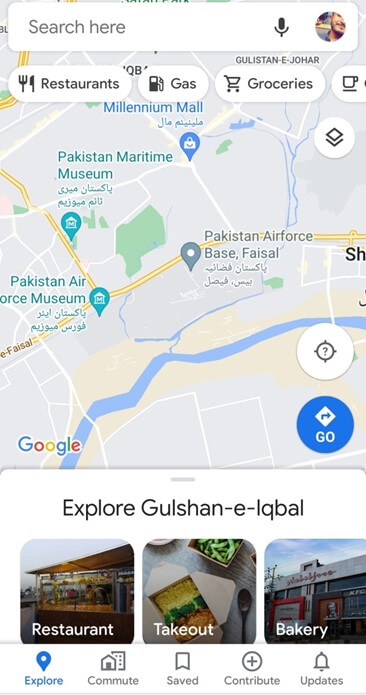 open the google maps app