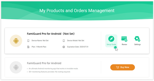 click set up guide on famiguard pro