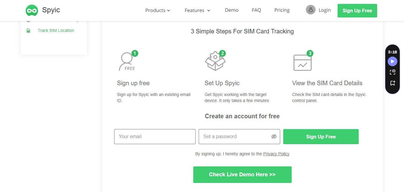 spyic track sim card location