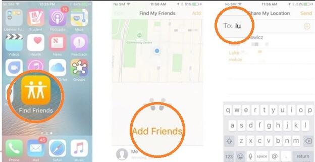 tap add friends on find friends App