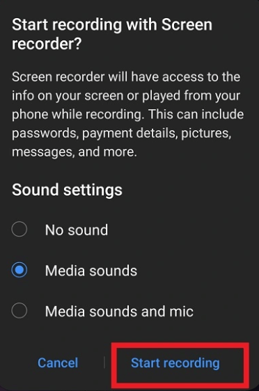 android record sound
    setting