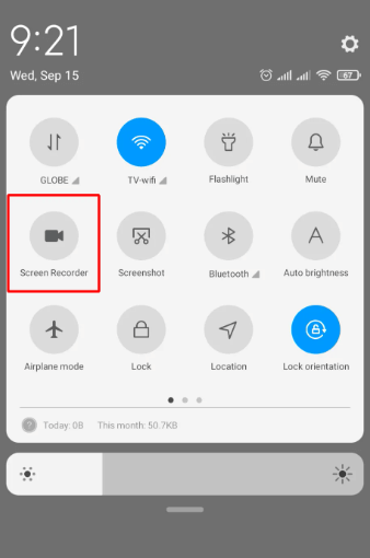 built in screen recording feature on android