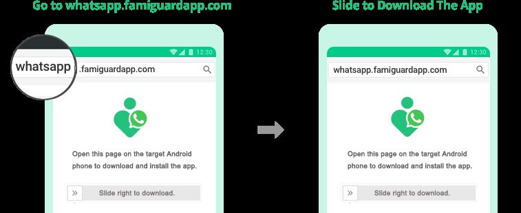 download famiguard pro whatsapp on target's phone