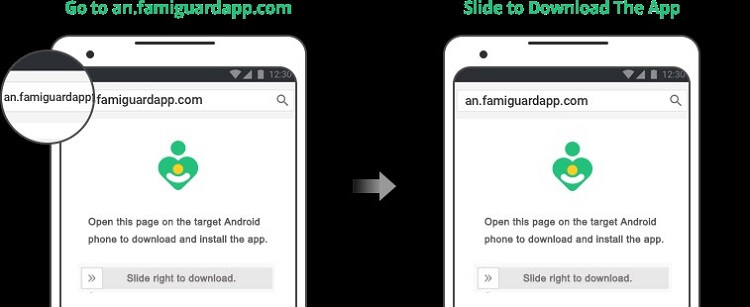 the step1 of download famiguard pro for android