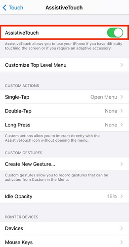 enable assistive touch
