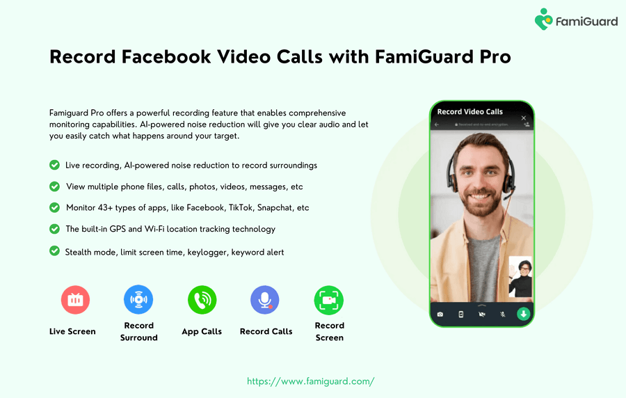 FamiGuard Pro for Recording Facebook Video Calls