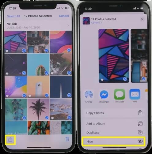 hide a photo from your iphone