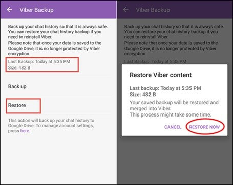 recover viber on android