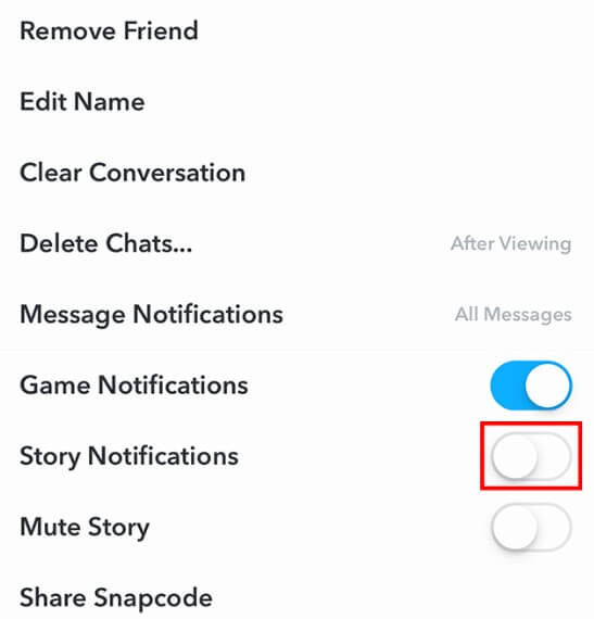 Enable Story notifications for your friends