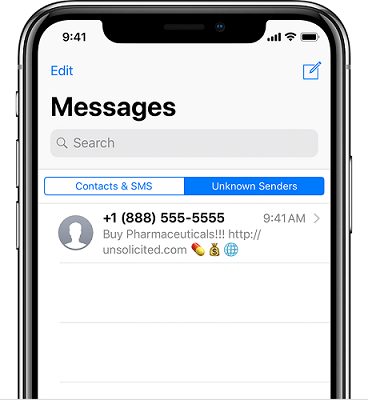 iphone unknown messages