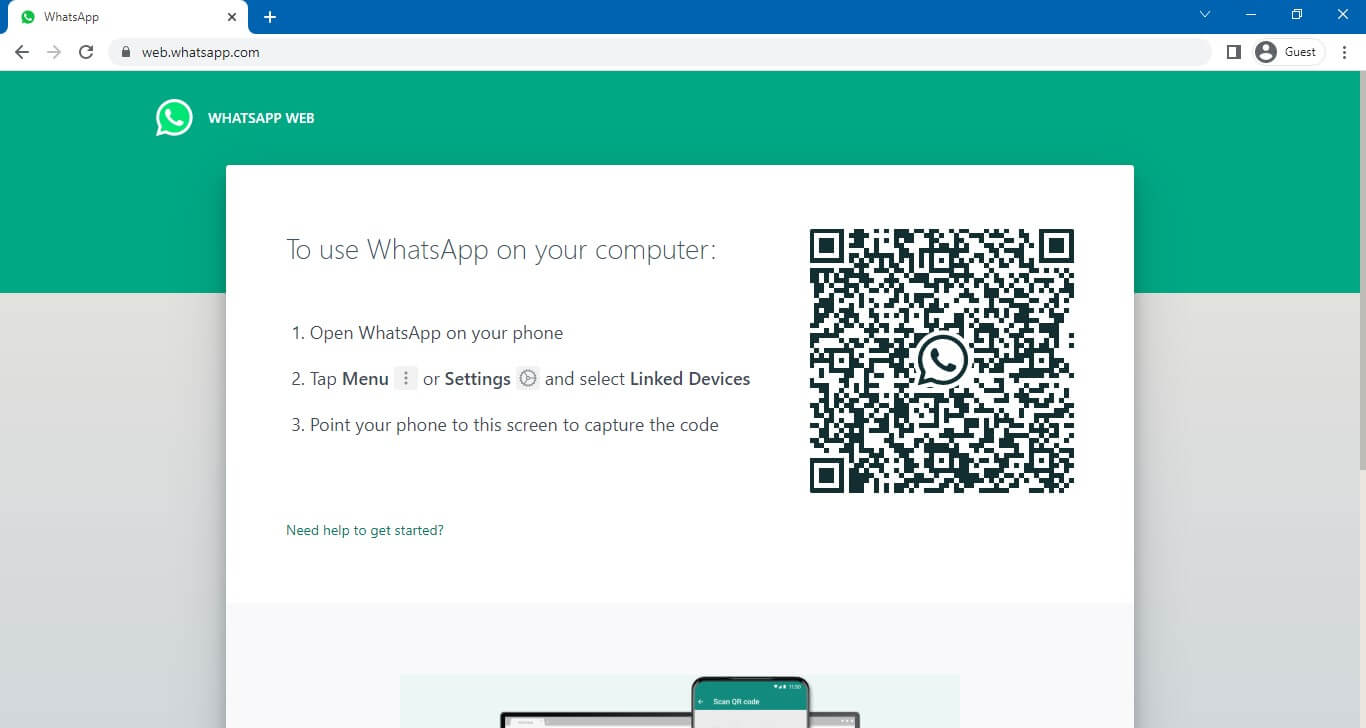 log in whatsapp web