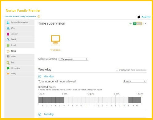 norton family premier monitoring