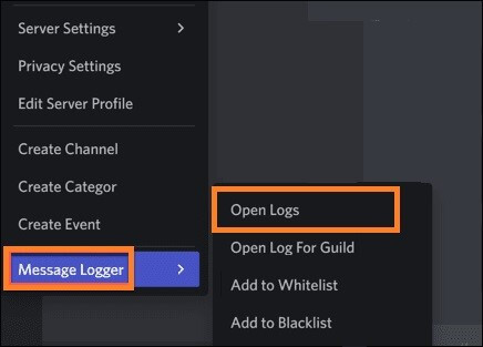 Right click on Message Logger and Open Logs