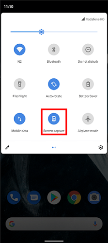 screenshot on iphone with quick setting menu