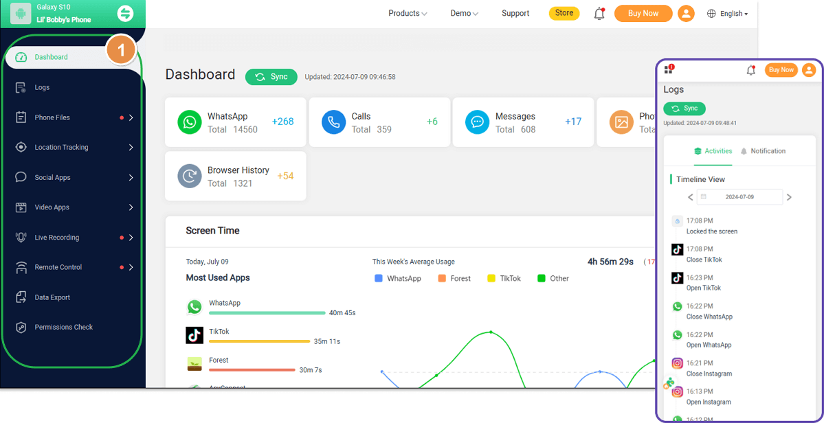 famiguard pro dashboard