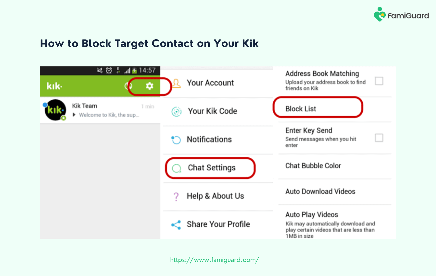 How to Block Target
	Contact on Kik