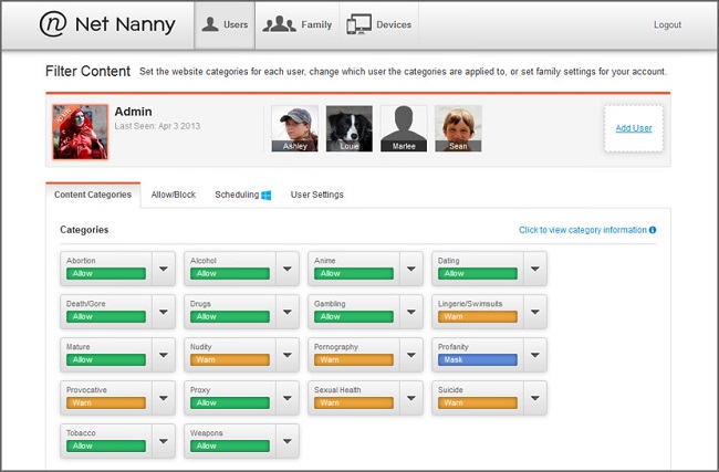 net nanny parental control