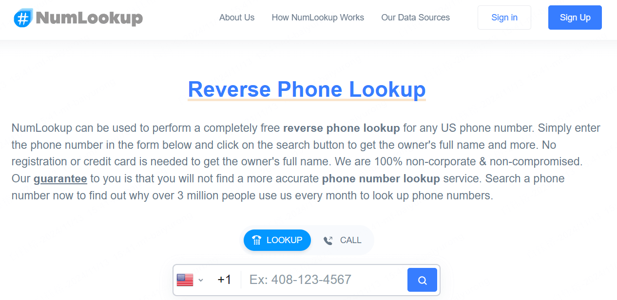 numlook up to track phone number