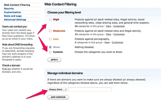 web content filtering