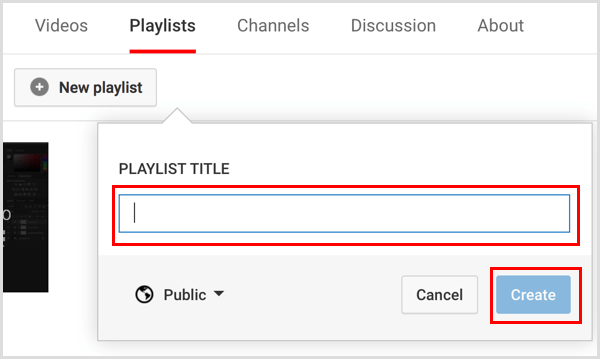 youtube create playlist
