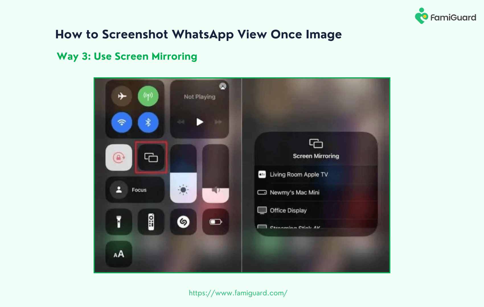 Use Screen Mirroring to Screenshot WhatsApp View Once Image
