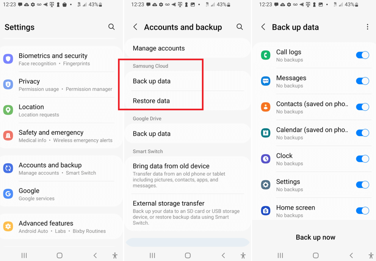 android backup and restore