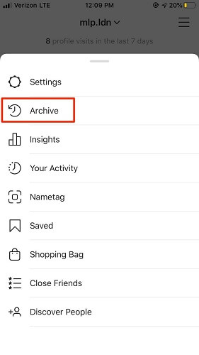 archive posts on instagram
