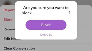 block someone on snapchat