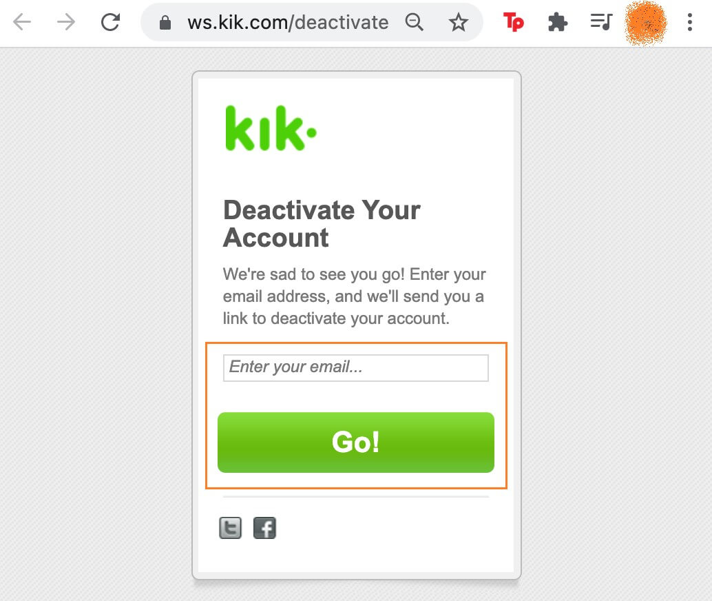 deactivate kik account