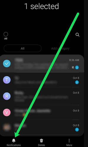 disable notification